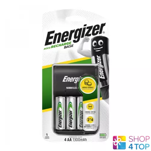 Energizer Accu Recharge Base Chargeur Pour AAA Aa & 4 Aa 1300mAh batteries Neuf