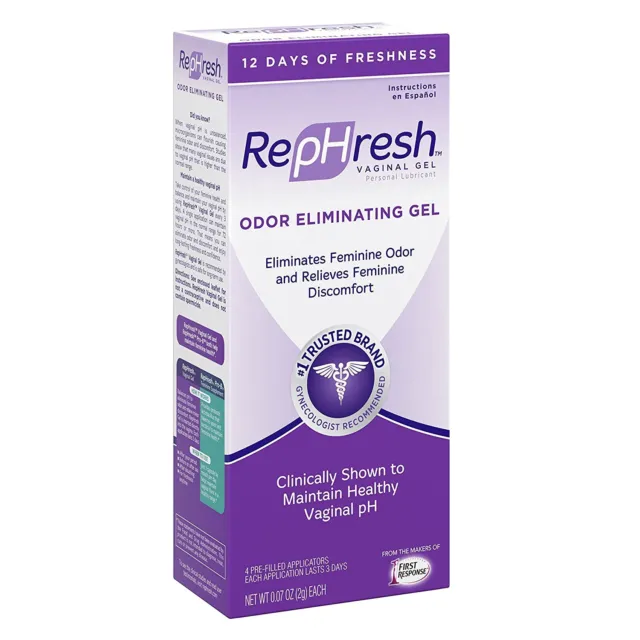 Eliminador de olores en gel vaginal RepHresh 4 aplicadores ¡LIMPIEZA! EXP 8/2023