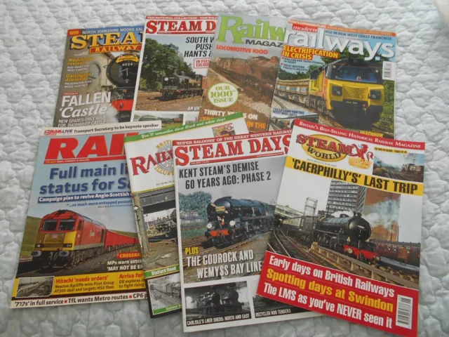 10, ASSORTED RAILWAY MAGAZINES; 1968 - 2022. PLEASE SEE MY PHOTOS. Good-Cond.