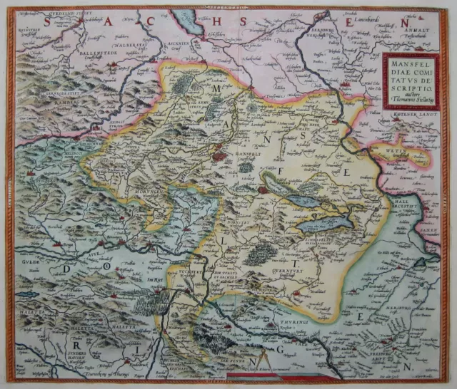 Mansfeldiae Comitatus Descriptio - Grafschaft Mansfeld - Abraham Ortelius - 1592