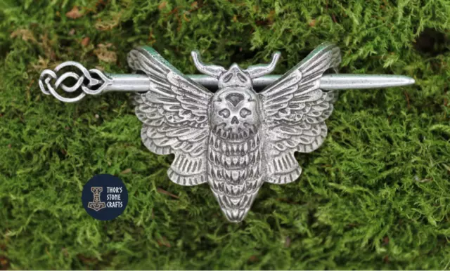Deaths Head Moth Hair Pin Hairclip Barrette Norse Viking Hair Shieldmaiden Gift