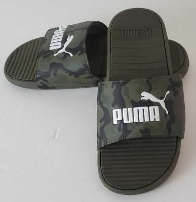 NWT PUMA COOL Cat Olive Green Army Camo Slides Slide Sandals Men's Size 8 $24.99 - PicClick