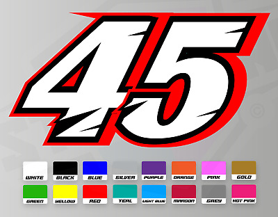 3 X Custom Racing Numbers - Vinyl Stickers / Decals Laminated - Race Motorbike