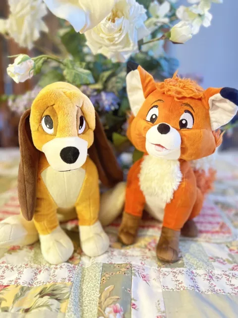 DISNEY STORE EXCLUSIVE THE FOX & HOUND TODD Tod  COPPER STAMPED PLUSH RARE 14"