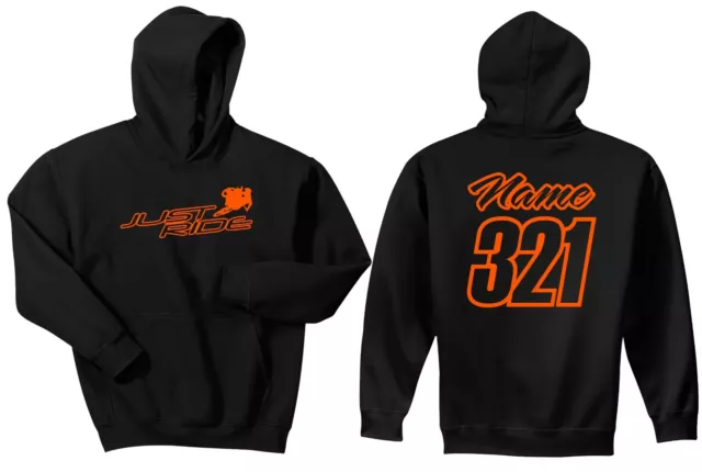 Youth Just Ride Motocross Hoodie Sweat Shirt Mx Whip Dirt Bike Number Plate