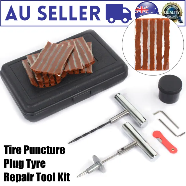 37×Tire Puncture Plug Tyre Repair Tool Kit For Car Auto Bike Motorcycle Tubeless