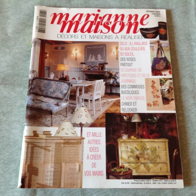 Magazine MARIANNE MAISON N°68  de FÉVRIER 2005 -  Décors et maisons à réaliser 