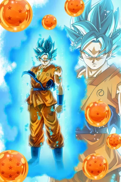 Dragon Ball Super Poster Goku SSJ Blue Kaioken Collage 12in x 18in