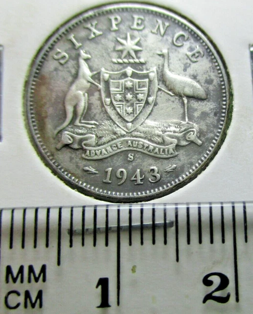 1943s AUSTRALIAN SIXPENCE - SILVER -   # 23/12/23