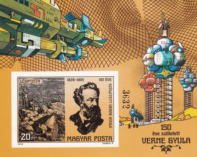 Ungarn Nr. Block 133B** 150.Geburtstag von Jules Verne