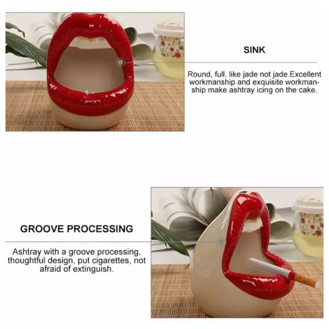 Creative Smoking Cigarette Ashtray Ash Tray Holder Desktop Home Decor Red B