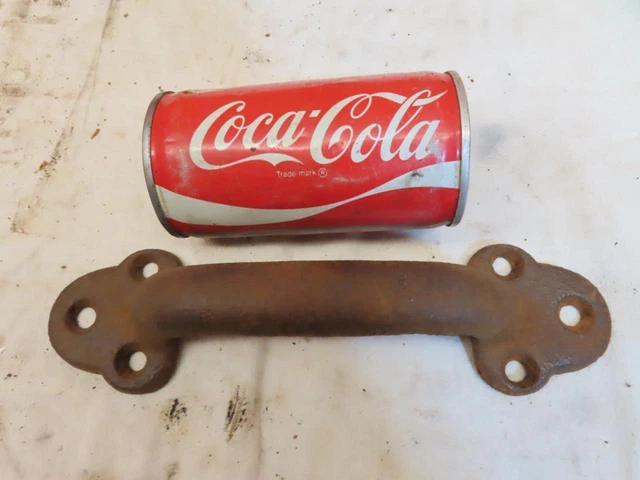 Nice Large Original Antique Cast Iron Barn Door Handle 10" Industrial Hardware