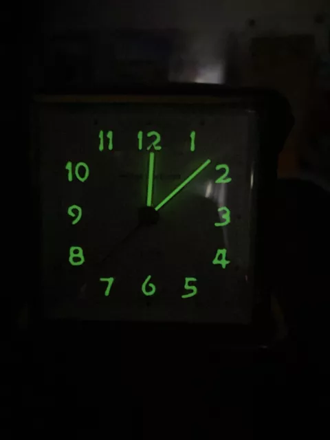 Vintage German Phinney Walker Travel Alarm Clock Working Glow In The Dark