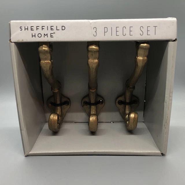 Three Cast Iron Wall Mount Coat  / Hat Hook - Hangers