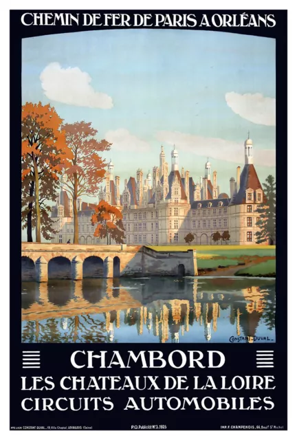 Affiche chemin de fer PO - Château de Chambord (DR*)