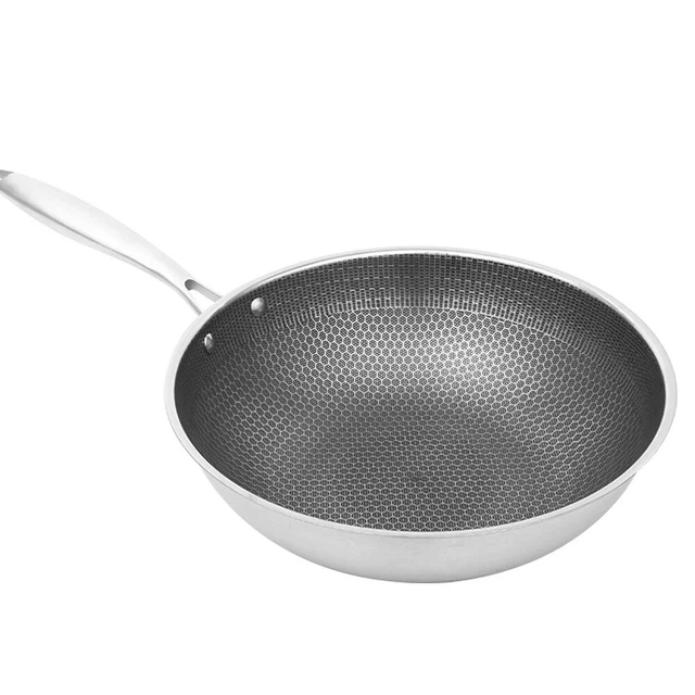 Wok Stoves Stainless Steel Wok Flat Bottom Wok Stovetop Griddle Thicken
