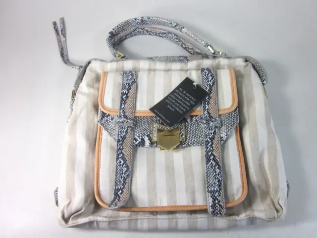 Treesje Women's Patch Scv-6205 Satchel Handbag, Beige, One Size, New/Display