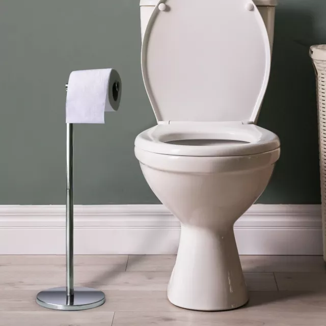 PORTE ROULEAU PAPIER Toilette Gratuit Debout Acier Inoxydable 2 IN 1  Plate-Forme EUR 15,60 - PicClick FR
