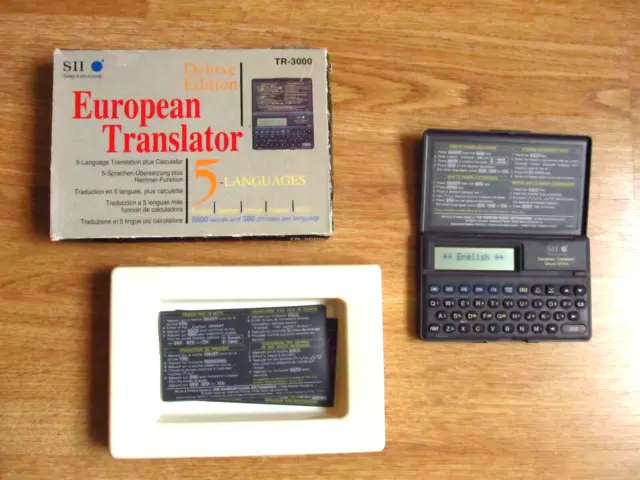 Seiko SII TR-3000 European Translator Deluxe & Instructions EN DE FR ES IT, VGC