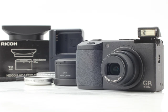 [N MINT/ GH-1 Hood] RICOH GR DIGITAL II 2 10.1MP Digital Camera From JAPAN
