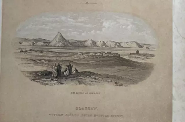 Antique Lithograph Print View Of The Mound At Nimroud  Pub 1857 David Roberts