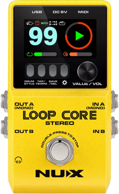 Pedale Looper Et Boite A Rythmes Stereo Nux Loopcore Stereo