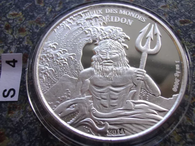 Burkina Faso 2014 Poseidon 1 oz Unze Silber 999 1000 Francs World of Gods silver