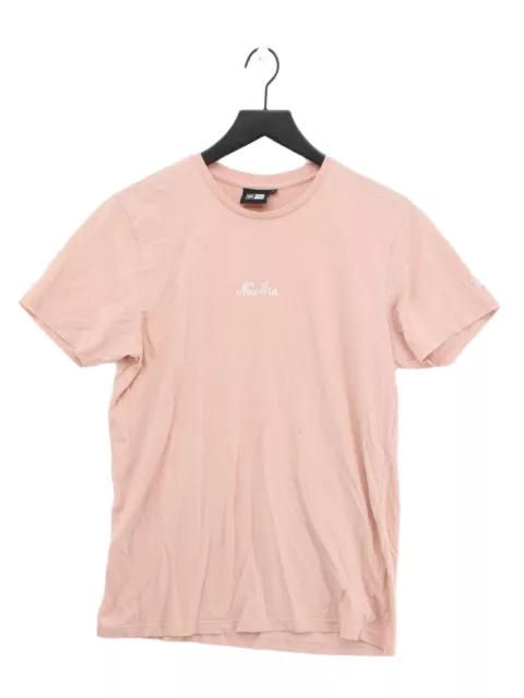New Era Women's T-Shirt M Pink 100% Cotton Short Sleeve Round Neck Basic