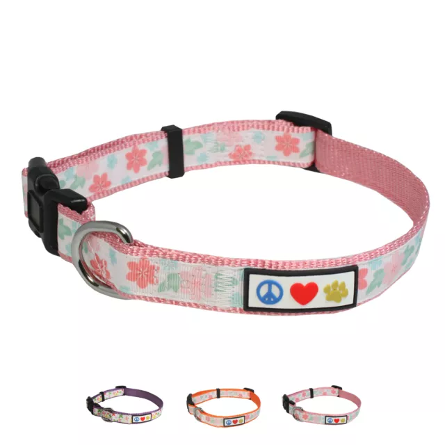 Adjustable Pet Soft Floral Puppy / Dog Collar by Pawtitas