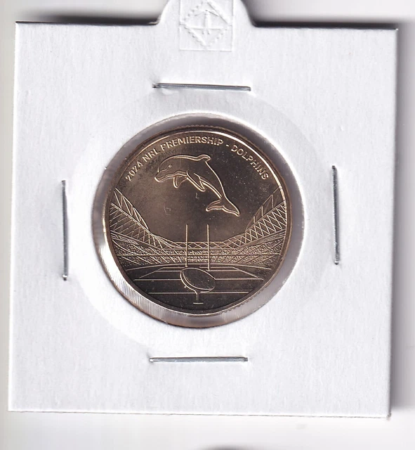 AUSTRALIAN 2024 1 Nrl Rugby Redcliffe Dolphins Unc Coin In 2X2 Holder