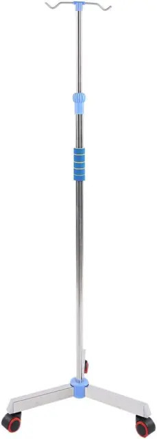 IV Pole with Wheels, Stainless Steel IV Stand Poles Portable Infusion Stand IV B