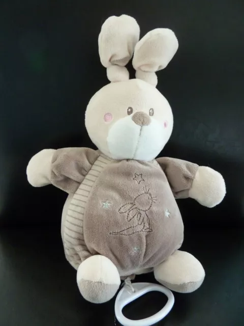 T7/  Doudou Musical Simba Lapin Boule 20/26 Cms Marron Taupe - Neuf *