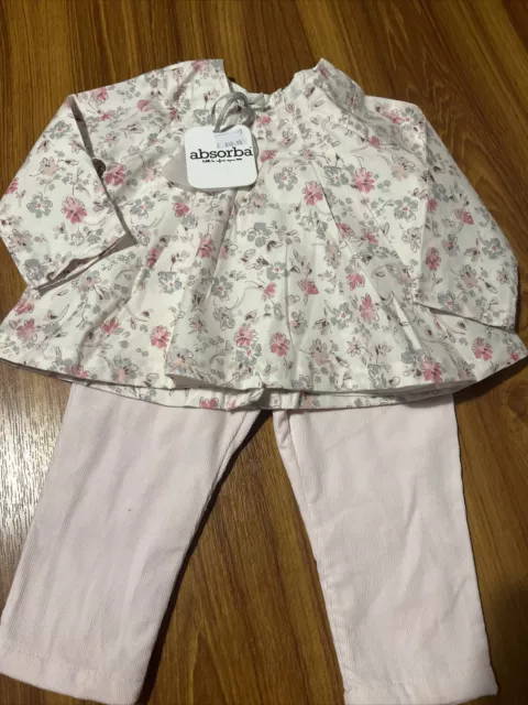 Absorba Baby Girls Top And Trousers Set Age 12 Months