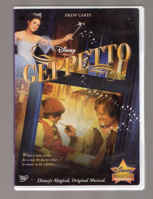 Geppetto Dvd Drew Carey Authentic Walt Disney Movie Club Exclusive Pinocchio
