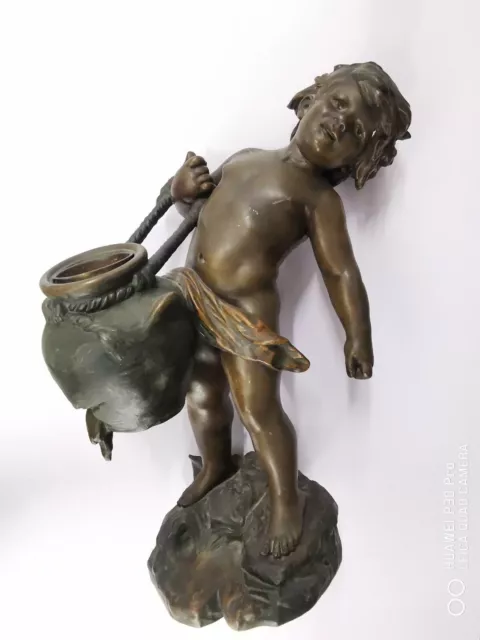 XIXe AUGUSTE MOREAU REGULE STATUE SCULPTURE ENFANT French Antique 19th Child