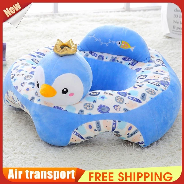 Cartoon Baby Arm Chair Antiskid No Filler for Children Gift (Crowned Penguin) ~
