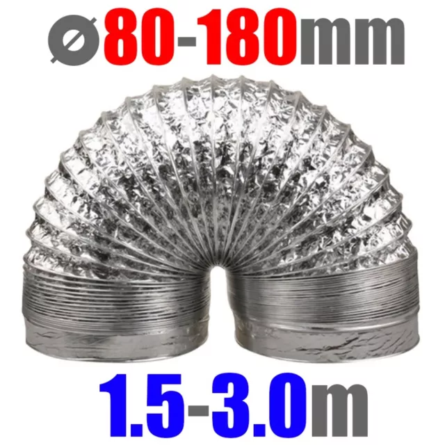 Ø80-180 mm 1,5-3 m ventilazione tubo flessibile alluminio universale essiccatore cappa aspirante