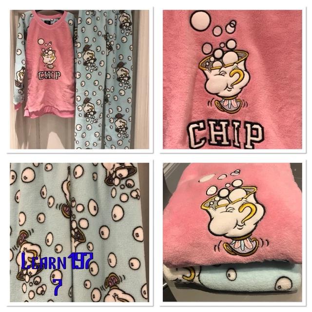 BNWOT DISNEY BELLE et la Bête Chip Tasse Pyjama Polaire TAILLE XS
