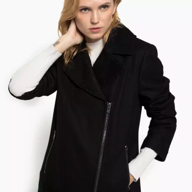 DKNY Womens Wool Coat Jacket Black Small Double Breasted $300 NWT FREE SHIPPING