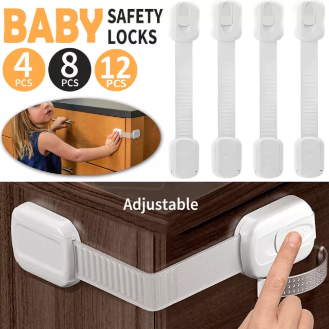 Child Kids Baby Safety Locks Door Drawers Cupboard Oven Cabinet Adhesive Belt