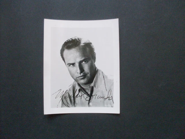 Carte Postale Autographiée Originale De Marlon Brando - Années 50, Non Certifiée