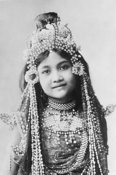 Thailand Bangkok siamese girl 1910 OLD PHOTO