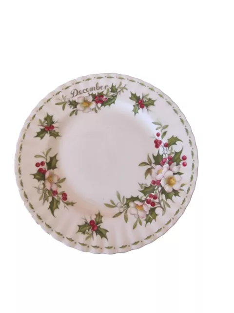 Royal Albert Christmas Rose Plate Flower Of Month December 8".  1970