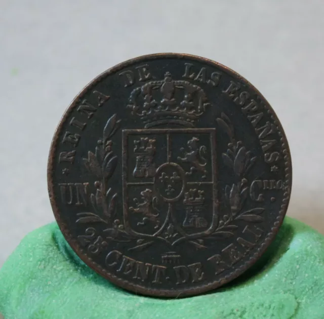 Monnaie Espagne spain 25 centimes de real 1854 isabel