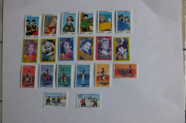 timbres neufs de France 1 lot de 20 timbres neuf** 3 séries complètes (euro) 