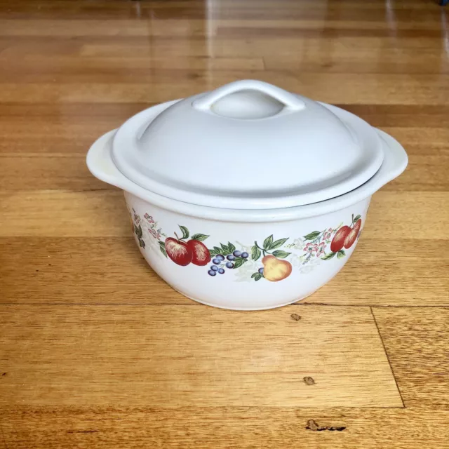 Corelle Coordinates Abundance Fruit Stoneware Casserole Dish With Lid