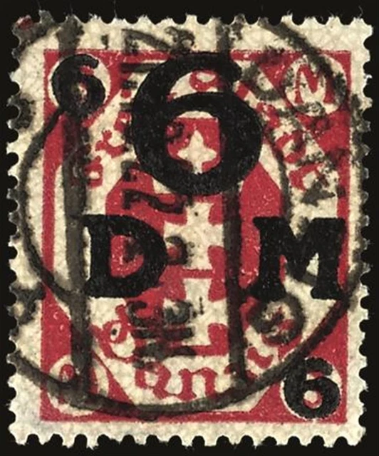 33136) Danzig Dienst MiNr. 25b gestempelt Fotobefund Soecknick BPP Mi. 350.-