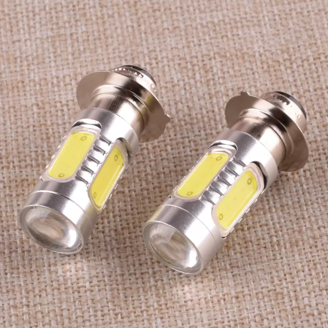 2Pcs H6M 6000K 7.5W LED ATV Headlight Bulbs Fit For Honda Suzuki Yamaha