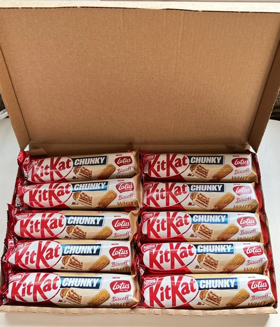 10x Kit Kat Gros Lotus Biscoff Blanc 42g X 10 Barres Tout Neuf Édition Limitée