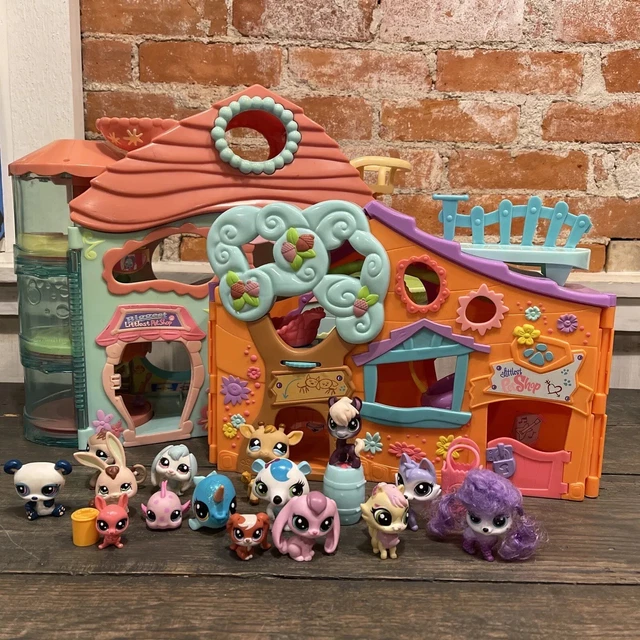 LITTLEST PET SHOP Lot Biggest Playset & Treehouse 2005 2007 15 Pets